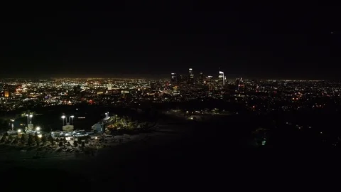 LA Downtown Night Stock Footage 126860800