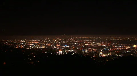 LA downtown, slow shutter - night Stock Footage 62300