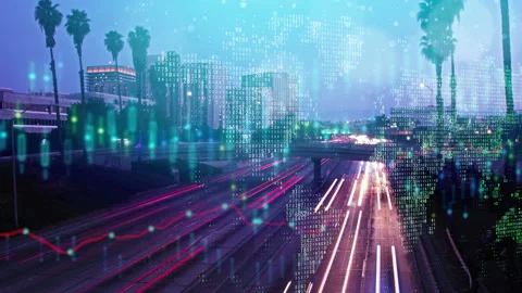 LA with forex exchange animation Видео 99702461