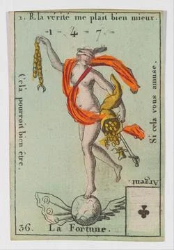 La Fortune from Playing Cards (for Quartets) 'Costumes des Peuples trangers.. Stock Illustration