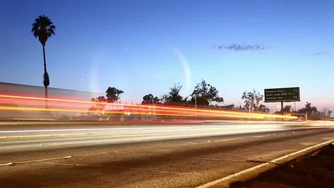 LA Freeway groundlevel timelapse Stock Footage