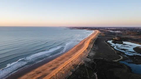La Gachere beach in Brem sur Mer, Vendee, France Stock Photos