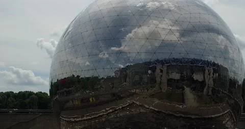 La Geode, Villette Park, Paris, France, hyperlapse shot stock footage Video stock 200401589