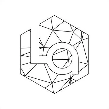 LA geometric triangle block chain font Stock Illustration