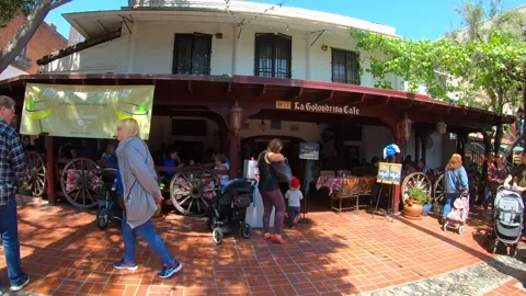 La Golondrina Cafe restaurant Olvera Street market place in downtown Los Angeles Stock Footage 276186256
