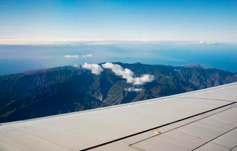 La gomera form the airplane Stock Photos
