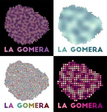La Gomera map. Collection of map of La Gomera in dotted style. Borders of t.. Stock Illustration