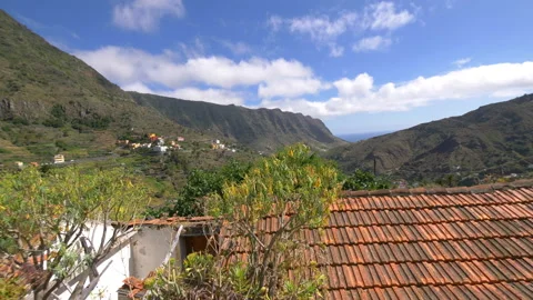 La Gomera panorama view in 4k slow motion 60fps Stock Footage 94878733