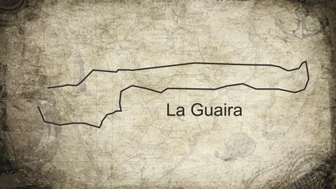 La Guaira map drawn on a cartography background sheet of paper Stock Footage 326314702