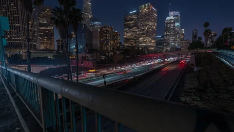 LA Highway Traffic Timelapse Vidéo 202187038