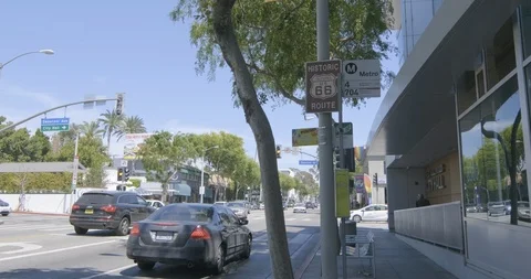 LA Historic Route 66 handheld Stock Footage 109617172
