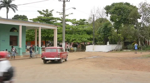 La Isabel Cuba small town in Mantazas County with dirt roads and poor people and Stock Footage 65358477