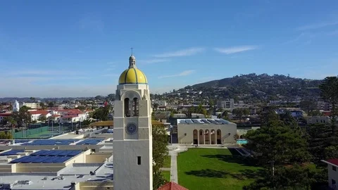 La Jolla, CA - The Bishop's School - Drone Video Video stock 79806379