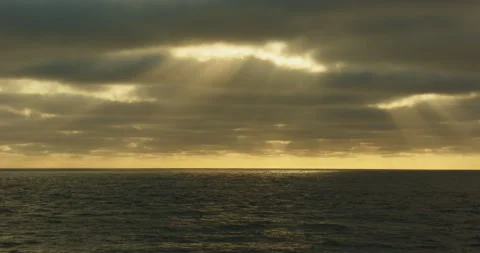 La Jolla Childrens Pool sunset clouds MLS Stock Footage 316422963