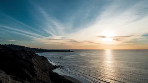 La Jolla Cliff Sunset Timelapse Stockbeeldmateriaal 85246251