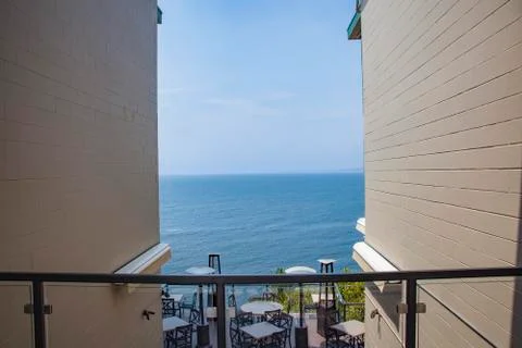 La Jolla Sea View Between Two Building Walls Stock Photos
