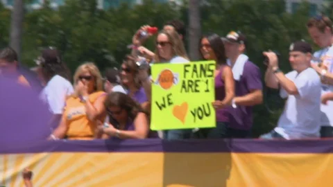 LA Lakers Parade Float Stock Footage 78475926