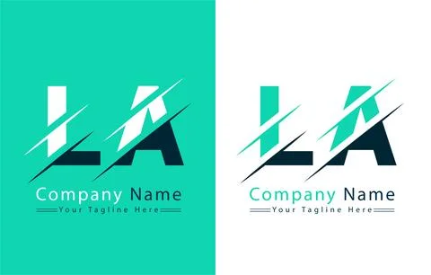 LA Letter Logo Vector Design Template Elements Illustrazione stock