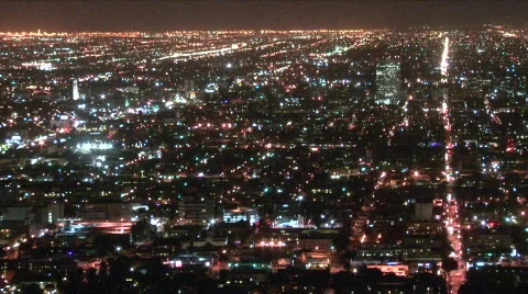 LA lightscape slo-sht Stock Footage 654856