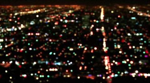 LA lightscape soft-focus 2 Stock Footage 654853