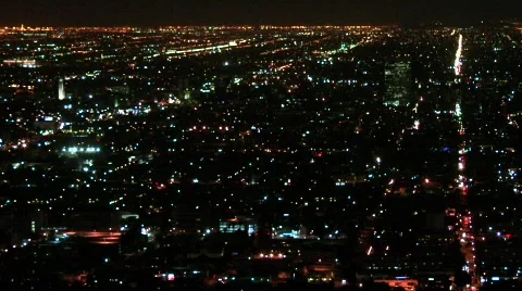 LA lightscape sunset pan Stock Footage 654852
