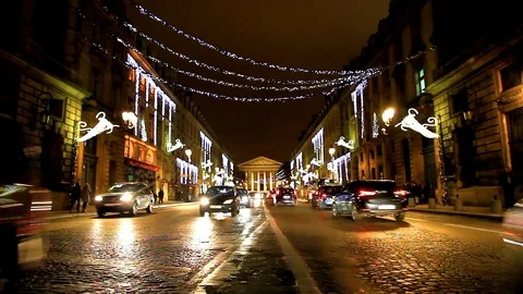 La Madeleine close to Concorde Square in Paris. Stock Footage 107091150