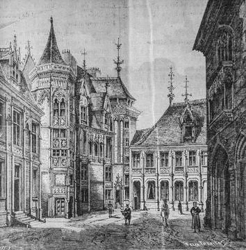 La maison de jacques coeur a bourges 1434-1493, histoire populaire de frrance Stock Illustration