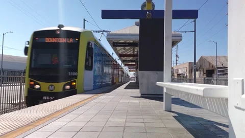 LA Metro Rail Public Transit Transportation Commuter Los Angeles California USA Video stock 171548991