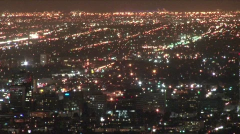 LA mid-city lightscape 3 Stock Footage 654850