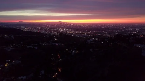 LA Morning Drone Video stock 87086256