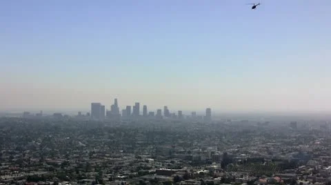 LA morning smog Stock Footage 8962770