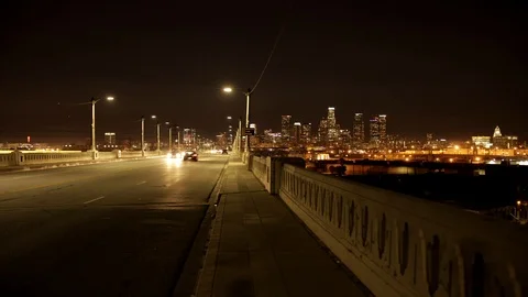 LA at Night Stock Footage 97156722