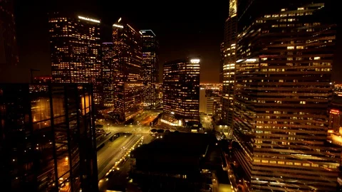 LA at Night Stock Footage 97231302