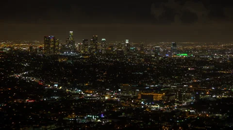 LA at Night Time Lapse Stock Footage 37569332