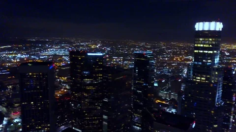 LA at night towars dodgers Stock Footage 117463620