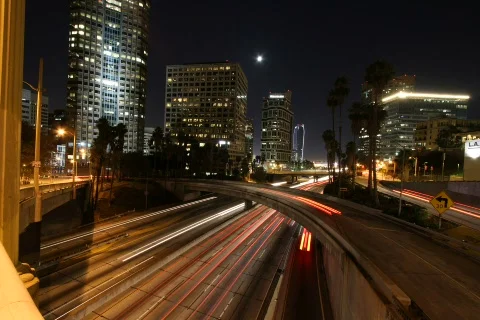 LA Night Traffic Stock Footage 822030