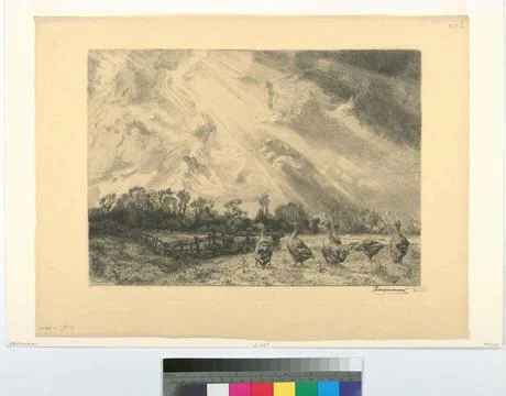 La nuÃ e d orage.. 1852 - 1882. Avery, Samuel Putnam, 1822-1904. Prints. T.. Stock Photos