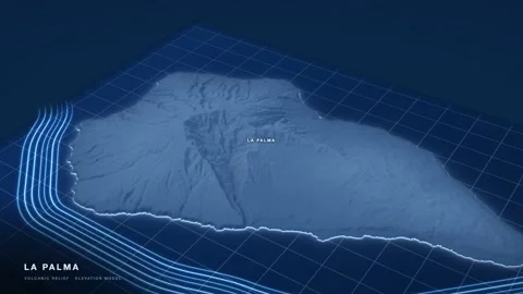 La Palma 3D terrain relief map as an engineering blueprint 스톡 동영상 344565685