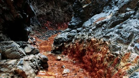 La palma cascada de los colores river Stock Footage 70167243