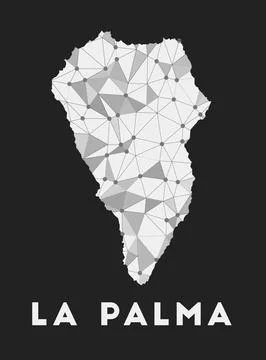La Palma - communication network map of island. La Palma trendy geometric d.. 스톡 일러스트