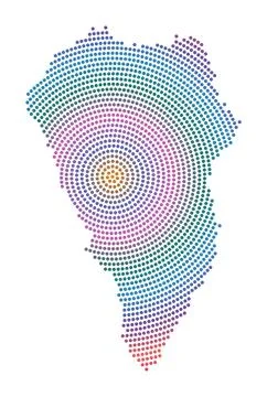 La Palma dotted map. Digital style shape of La Palma. Tech icon of the isla.. 스톡 일러스트
