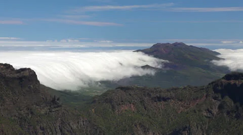 La Palma landscape with clouds, Canary Islands. Video stock 25955859