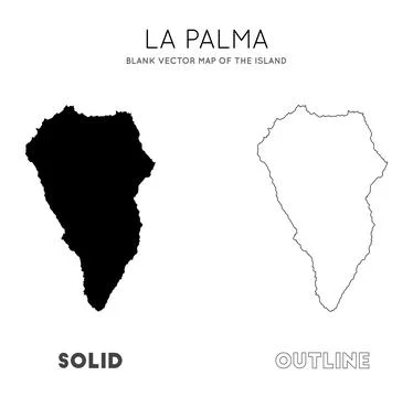 La Palma map. Blank vector map of the Island. Borders of La Palma for your .. 스톡 일러스트