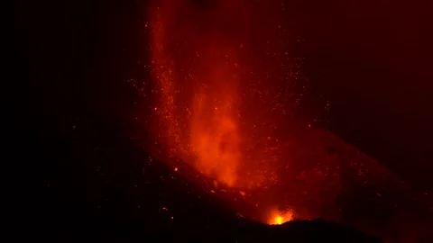 La Palma Volcano Eruption Lava 스톡 동영상 233287585