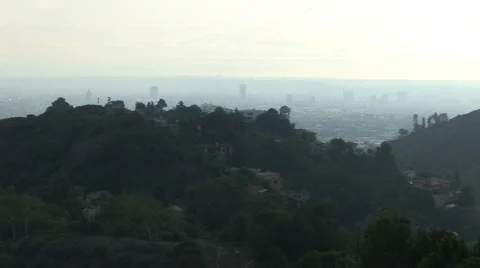 LA Pan To Downtown Stock Footage 109701