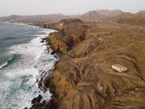 La Pared, coast of Fuerteventura. Canary Islands.Spain. Aerial Drone View Stock Photos