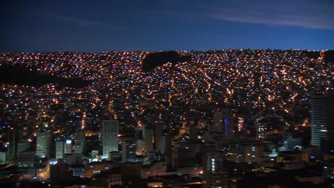 La Paz City visuals during night Stock Footage 170025125