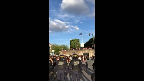 La Place de La Concorde Is Filled with Protesters in Paris, France Stock Footage 247516097