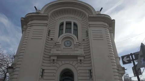 La Plata, Argentina; 06 27 2026: Railway station dome and clock detail - D-Log M Stock Footage 340264343