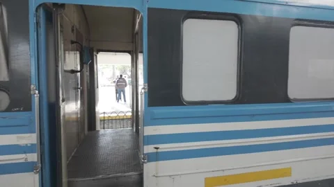 La Plata, Argentina; 06 27 2026: Side of University Train carriage - D-Log M Stock Footage 340429143